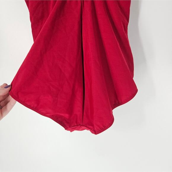 Miraclesuit Red Gathered V Neck One Piece Swimsuit 10 - Picture 7 of 12